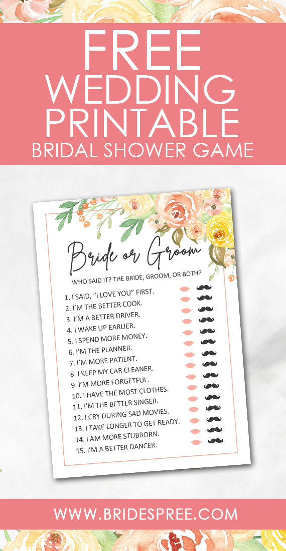 Bride or Groom – Who Said It? Bridal Shower Game – Bridespree