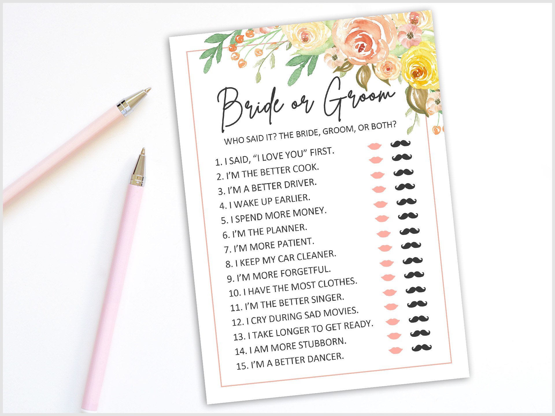 Guess Who Bride Or Groom Game Free Printable